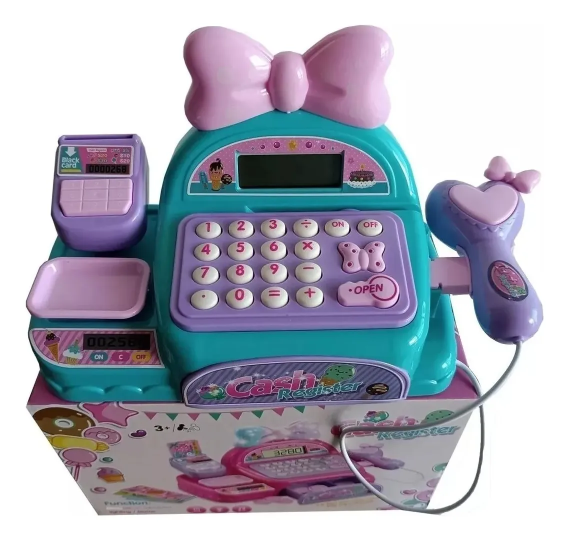 Caja Registradora Juguete Niña Accesorios Luces Sonido Rosa Rosa - Image 4