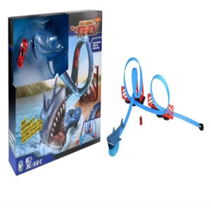 Pista Carrera Auto Carro Track Lanzador Juguete Niño + Carro Azul Acero