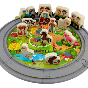Juego Madera Montesori Rompecabeza Tren Animales  Puzzle