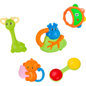 Sonajero Mordedor Estimulación Bebé Juguete Set X 5 Unidades Multicolor Animales