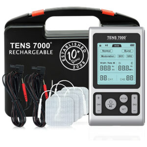 Tens 7000 Unidad Tens Recargable Estimulador Muscular Y Disp Silver