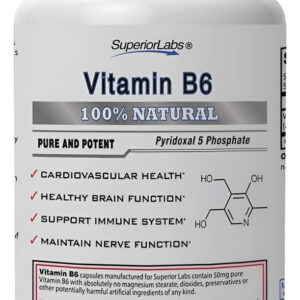Superiorlabs Vitamina B6 Funcion Cerebral Saludable 120 Caps Sin Sabor