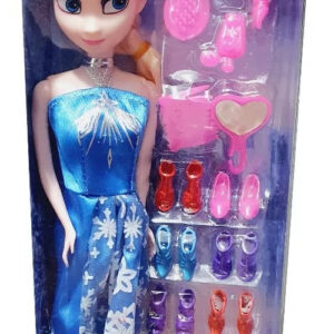 Muñeca Princesa Frozen Azul Juguete Niñas + Accesorios