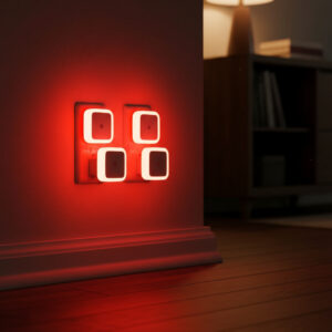 Luces Nocturnas Rojas Enchufe Cuatro Und. Blanco