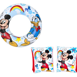 Combo Flotador Salvavidas Niños Disney Mickey Mouse Bestway Agua