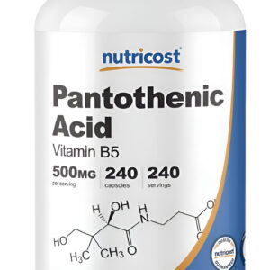 Nutricost Ácido Pantoténico (vitamina B5) 500 Mg, 240 Cápsul Sin Sabor
