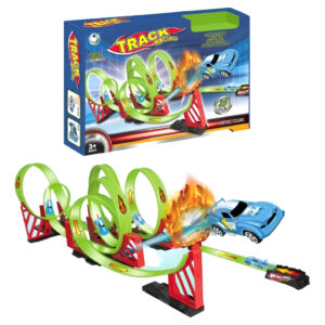 Pista Carro Set Armable Track Racing Rotación Juguete Niños  Blanco