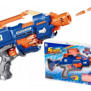 Pistola Lanzador Automática Dardos Juguete Niño Azul Y Naranja