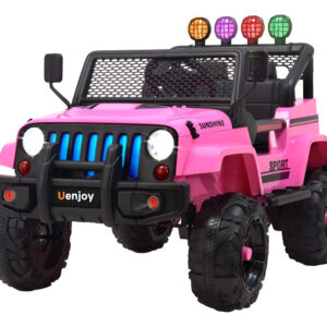 Carro Electrico Jeep Wrangler Rosado Uenjoy Electric Kids Rosa